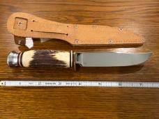 Parker Brothers 7 3/4" Clip Point Hunting Knife w/Stag Handle Germany Parker Brothers 7 3/4" Clip Point Hunting Knife w/Stag Handle Germany