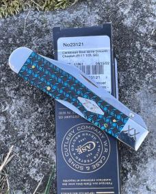 CASE XX ** SFO 2022 CARIBBEAN BLUE SMOOTH BONE SPIRAL CHEETAH CASE XX ** SFO 2022 CARIBBEAN BLUE SMOOTH BONE SPIRAL CHEETAH