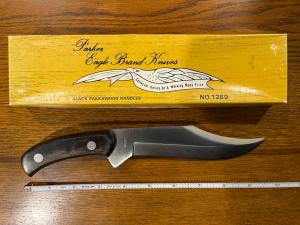 Parker Cut. Co. Clip Point Hunting Knife with Black Pakkawood Scales Japan No 1260