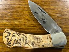 Parker Cut. Co. Little Grizzly Lockback Folding Knife w/Carved Bone Scales Parker Cut. Co. Little Grizzly Lockback Folding Knife w/Carved Bone Scales
