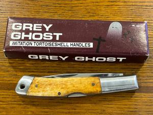 Parker Cut. Co. No. 5015 Grey Ghost Lockback Folding Knife w/Smooth Bone Scales Japan