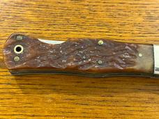 Parker Cut. Co. No. 688 El Diablo Lockback Knife w/Pick Bone Stag Scales Japan Parker Cut. Co. No. 688 El Diablo Lockback Knife w/Pick Bone Stag Scales Japan
