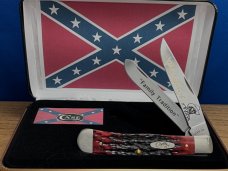 Case XX USA Hank Williams Jr.#001/050 Dark Crimson”Jigged”Bone Handle Trapper Knife,Deep Etch,NEW. Case XX USA Hank Williams Jr.#001/050 Dark Crimson”Jigged”Bone Handle Trapper Knife,Deep Etch,NEW.