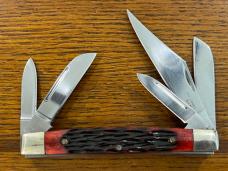 Pride Cutlery 5-Blade Congress Folding Knife w/Jigged Bone Scales