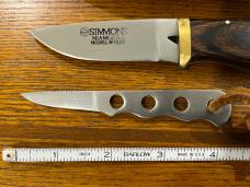 Simmons 7" Drop Point Hunting Knife w/Wood Scales Model #1525 Japan