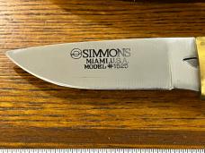 Simmons 7" Drop Point Hunting Knife w/Wood Scales Model #1525 Japan