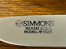 Simmons 7" Drop Point Hunting Knife w/Wood Scales Model #1525 Japan