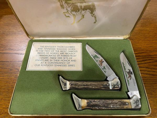 Parker-Frost Cutlery "Kentucky Thoroughbred & Tennessee Walking Horse" Ltd Ed Set Germany SN#0294