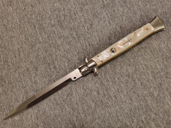*NOS* Frank Beltrame ITALIAN 11" GENUINE Mother of Pearl Stiletto w/Bayonet Blade 4MM