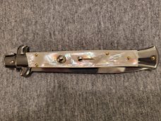 *NOS* Frank Beltrame ITALIAN 11" GENUINE Mother of Pearl Stiletto w/Bayonet Blade 4MM