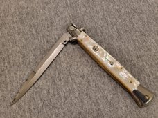 *NOS* Frank Beltrame ITALIAN 11" GENUINE Mother of Pearl Stiletto w/Bayonet Blade 4MM