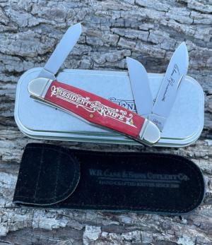 CASE XX ** 2009 PRESIDENT'S KNIFE OLD RED HUMPBACK STOCKMAN
