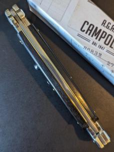  NIB 11"- 28 cm A.G.A. Campolin Maltese lockback auto in super beautiful quality Ebony Wood stiletto