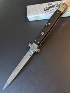 NIB 11"- 28 cm A.G.A. Campolin Maltese lockback auto in super beautiful quality Ebony Wood stiletto NIB 11"- 28 cm A.G.A. Campolin Maltese lockback auto in super beautiful quality Ebony Wood stiletto