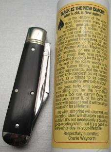 Waynorth Cutlery Black Jack Knife. Special Factory Order by Charlie C. SFO 861219. New in The Tube. Waynorth Cutlery Black Jack Knife. Special Factory Order by Charlie C. SFO 861219. New in The Tube.
