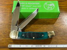 Hen & Rooster 232GPB 2-Blade Folding Knife w/Green Pick Bone Scales Germany Hen & Rooster 232GPB 2-Blade Folding Knife w/Green Pick Bone Scales Germany