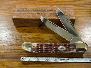 Cripple Creek "Ta Na Chalahume Mountain" 2-Blade Folding Knife w/Jigged Purple Bone Scales