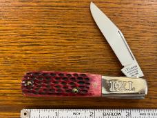 I*XL Wostenholm 2-Blade Barlow Knife w/Jigged Red Bone Scales Japan I*XL Wostenholm 2-Blade Barlow Knife w/Jigged Red Bone Scales Japan