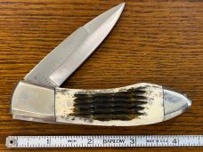 Frost Cutlery Ltd Ed 1986 Sugar Bowl Single-Blade Folding Knife w/Jigged Bone Scales SN#1427