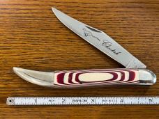 Frost Cutlery 17-546CSM Cheetah Toothpick Knife w/Candy Stripe Micarta Scales Japan Frost Cutlery 17-546CSM Cheetah Toothpick Knife w/Candy Stripe Micarta Scales Japan