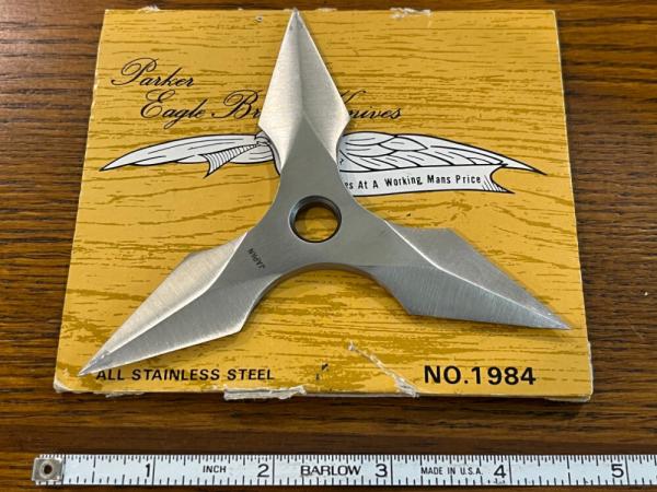 Parker Cut. Co. No. 1984 3-Point Ninja Shuriken Throwing Star Japan Parker Cut. Co. No. 1984 3-Point Ninja Shuriken Throwing Star Japan