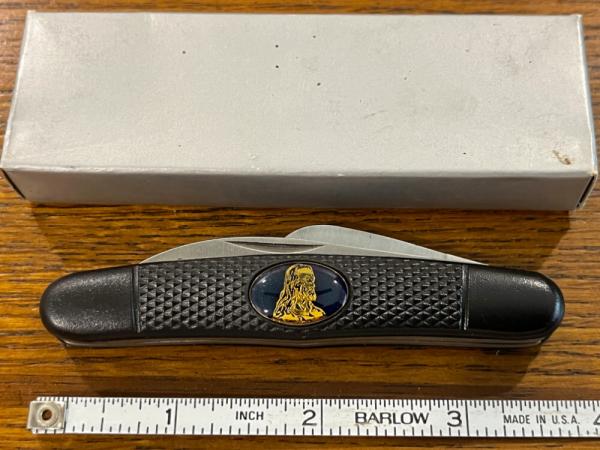 Parker CH967 "John 3:16" 3-Blade Folding Knife w/Black Diecast Handle Christ Medallion Japan