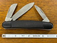 Parker CH967 "John 3:16" 3-Blade Folding Knife w/Black Diecast Handle Christ Medallion Japan