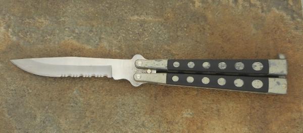 ROSTFREI USED BUT LOCKS OUT TIGHT BALISONG BUTTERFLY KNIFE