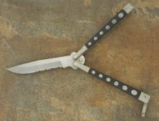 ROSTFREI USED BUT LOCKS OUT TIGHT BALISONG BUTTERFLY KNIFE