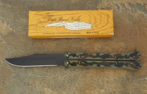 Parker Cut, Co. No1754 CAMOUFLAGE "GYPSY" Balisong Knife Surgical Steel Made in Japan