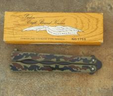 Parker Cut, Co. No1754 CAMOUFLAGE "GYPSY" Balisong Knife Surgical Steel Made in Japan