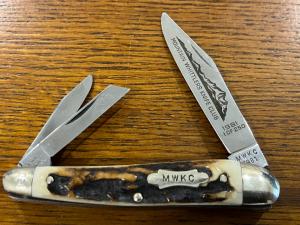 Kissing Crane Robert Klass 1981 Ltd Ed MWKC  3-Blade Stockman w/Stag Scales SN#096 Germany 