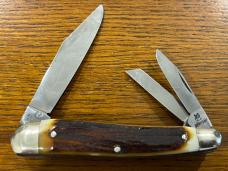 Kissing Crane Robert Klass 1981 Ltd Ed MWKC  3-Blade Stockman w/Stag Scales SN#096 Germany 