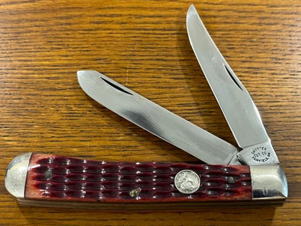 Swanner Cut. Co. Ltd Ed 2-Blade Trapper w/Jigged Red Bone Scales SN#038 Swanner Cut. Co. Ltd Ed 2-Blade Trapper w/Jigged Red Bone Scales SN#038