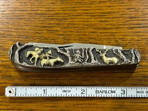 Smoky Mountain Knife Works Shaw-Leibowitz Ltd Ed Trapper w/Gold-Sterling Silver Cast Scales SN#022 
