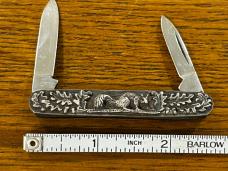 Queen Shaw-Leibowitz 1981 Ltd Ed 2-Blade Pen Knife w/Sterling Silver Cast Scales SN#084 Queen Shaw-Leibowitz 1981 Ltd Ed 2-Blade Pen Knife w/Sterling Silver Cast Scales SN#084