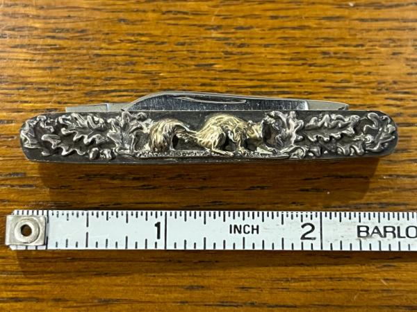 Queen Shaw-Leibowitz 1981 Ltd Ed 2-Blade Pen Knife w/Gold-Sterling Silver Cast Scales SN#084 Queen Shaw-Leibowitz 1981 Ltd Ed 2-Blade Pen Knife w/Gold-Sterling Silver Cast Scales SN#084