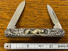 Queen Shaw-Leibowitz 1981 Ltd Ed 2-Blade Pen Knife w/Gold-Sterling Silver Cast Scales SN#084 Queen Shaw-Leibowitz 1981 Ltd Ed 2-Blade Pen Knife w/Gold-Sterling Silver Cast Scales SN#084