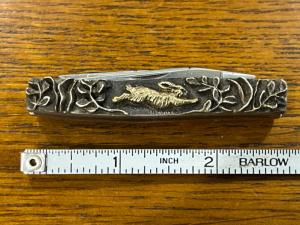 Case XX Shaw-Leibowitz 1981 Ltd Ed 2-Blade Pen Knife w/Gold-Sterling Silver Cast Scales SN#041