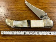Case XX Model 61265LC 2004 1st Run Mid Folding Hunter w/MOP Inlaid Scales & Custom Fileworked Backs 