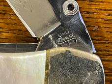 Case XX Model 61265LC 2004 1st Run Mid Folding Hunter w/MOP Inlaid Scales & Custom Fileworked Backs 