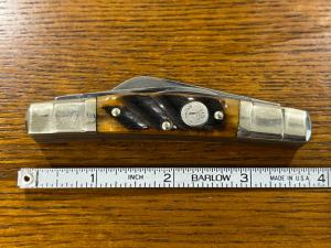 Boker Tree Brand "King Cutter 70113" 3-Blade Whittler Knife w/Wash Board Bone Scales Germany