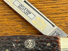 Battle Axe Hickey & Shouse Ltd Ed "Uncle Sam Whittler" 3-Blade Whittler w/Pickbone Scales SN#229 Battle Axe Hickey & Shouse Ltd Ed "Uncle Sam Whittler" 3-Blade Whittler w/Pickbone Scales SN#229