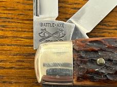 Battle Axe Hickey & Shouse Ltd Ed "Uncle Sam Whittler" 3-Blade Whittler w/Pickbone Scales SN#229 Battle Axe Hickey & Shouse Ltd Ed "Uncle Sam Whittler" 3-Blade Whittler w/Pickbone Scales SN#229