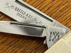 Battle Axe Hickey & Shouse 2-Blade Barlow Knife w/Pick Bone Scales Germany