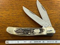 Bulldog "Tennessee Walking Horse" 2-Blade Copperhead Knife w/ Stag Scales Germany Bulldog "Tennessee Walking Horse" 2-Blade Copperhead Knife w/ Stag Scales Germany