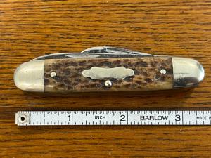 Shapleigh 3-Blade Equal End Folding Knife w/Pick Bone Scales