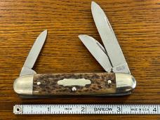 Shapleigh 3-Blade Equal End Folding Knife w/Pick Bone Scales Shapleigh 3-Blade Equal End Folding Knife w/Pick Bone Scales