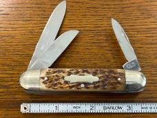 Shapleigh 3-Blade Equal End Folding Knife w/Pick Bone Scales Shapleigh 3-Blade Equal End Folding Knife w/Pick Bone Scales