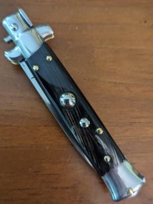 NOS GIOVANNI BELTRAME BUFFALO HORN 20cm=8" FLAT BLADE STILETTO 